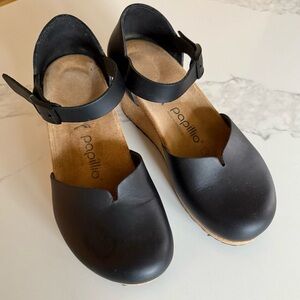 Papillio by Birkenstock Black Leather Clogs size 38